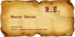 Mazur Becse névjegykártya
